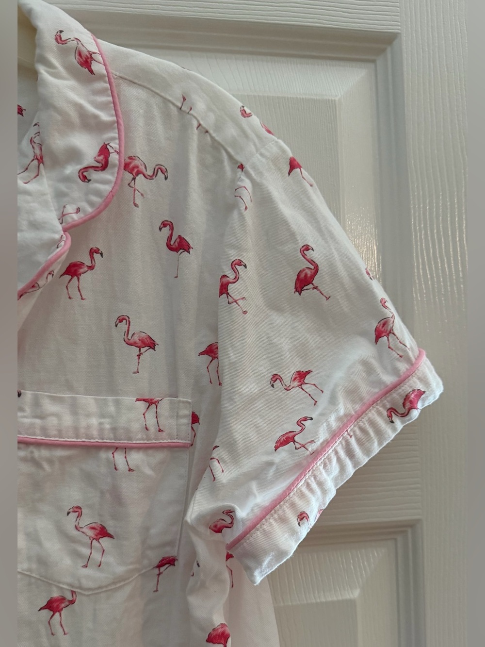 Petite Plume M Pink Flamingo 100% Cotton Short Sleeve Pajama Set - Picture 4 of 9